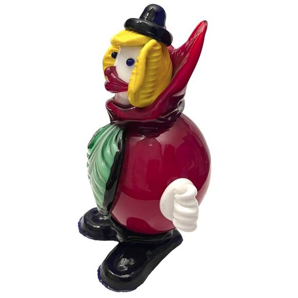 VTG Murano Italy Art Glass 7" BALL CLOWN FIGURINE Fratelli Pitau Art Paperweight - Picture 4 of 5